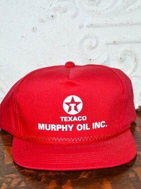 Vtg Texaco Murphy Oil Inc. Snapback Hat Ball Cap Trucker Hat